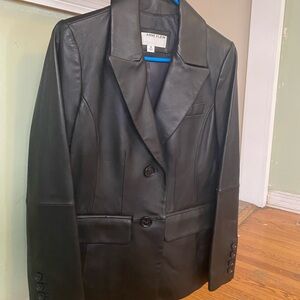 Anne Klein leather Black Blazer